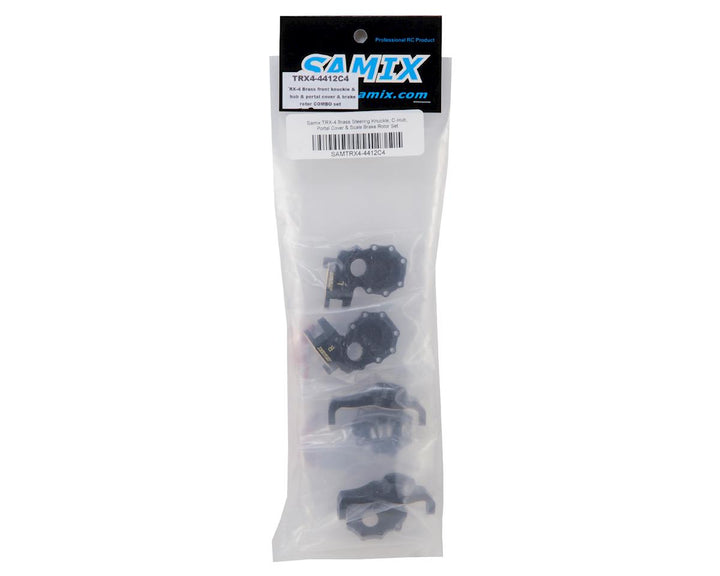 Samix TRX-4 Brass Steering Knuckle, C-Hub, Portal Cover & Scale Brake Rotor Set (239g)  SAMTRX4-4412-C4