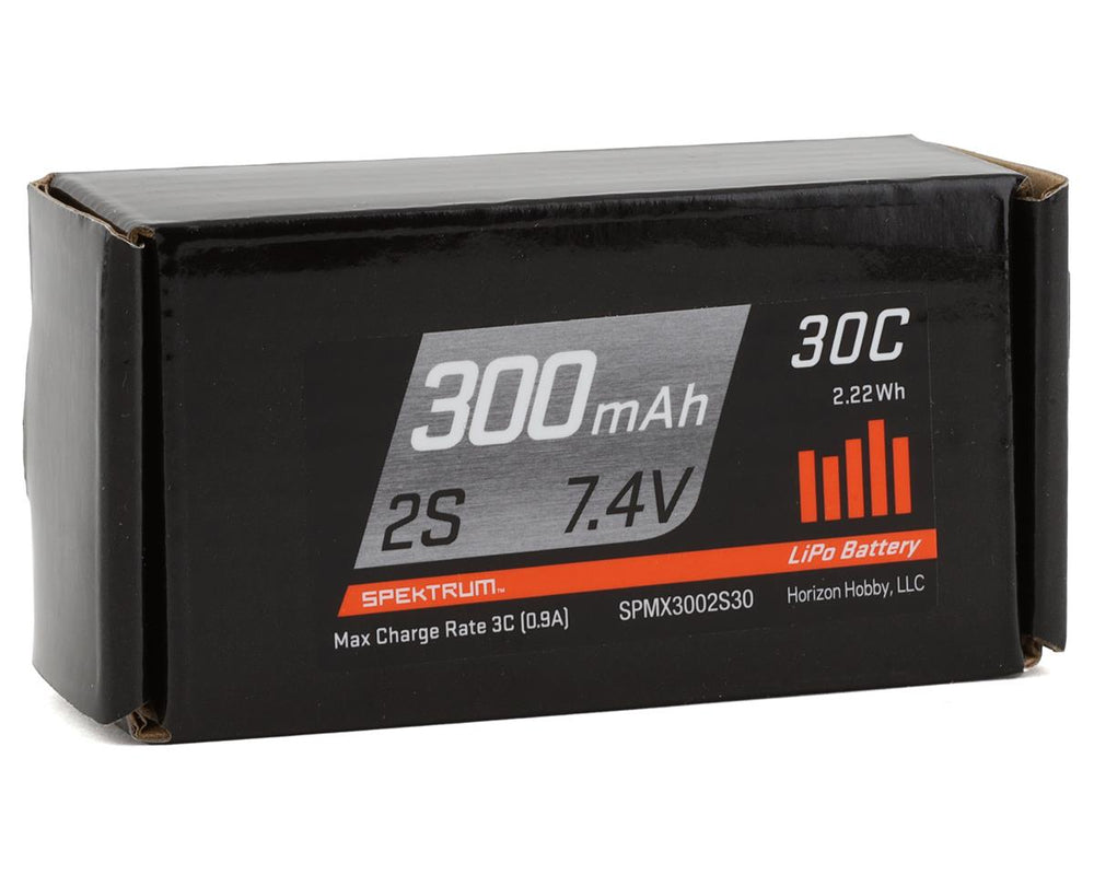 300mAh 2S 7.4V 30C LiPo Battery; PH Connector Spektrum SPMX3002S30
