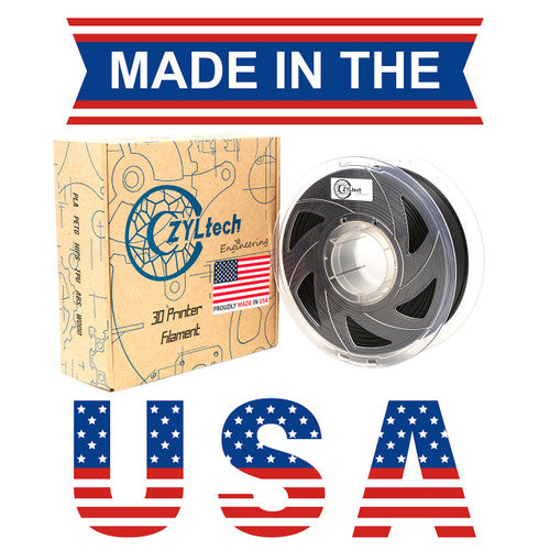 PLA 3D Printer Filament 1.75mm 1kg GLOSSY BLACK ZYLtech Engineering FMT-PLA-BK