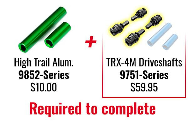 Aluminum Center Driveshafts for&nbsp; TRX-4M High Trail Traxxas #9852
