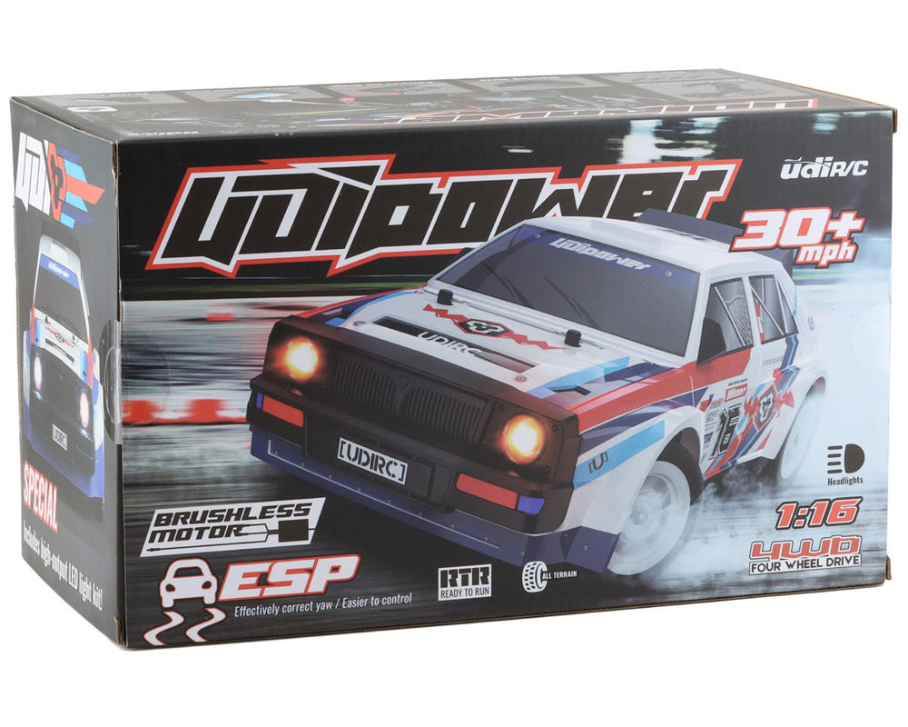 UDI RC Lancia Rally Pro 1/16 4WD RTR Brushless On-Road RC Car w/Drift Tire UDI1603PRO
