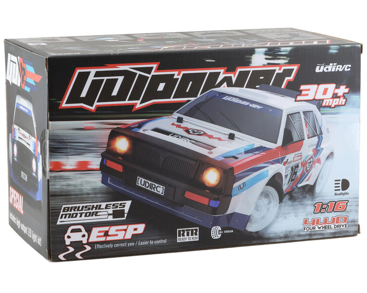 UDI RC Lancia Rally Pro 1/16 4WD RTR Brushless On-Road RC Car w/Drift Tire UDI1603PRO
