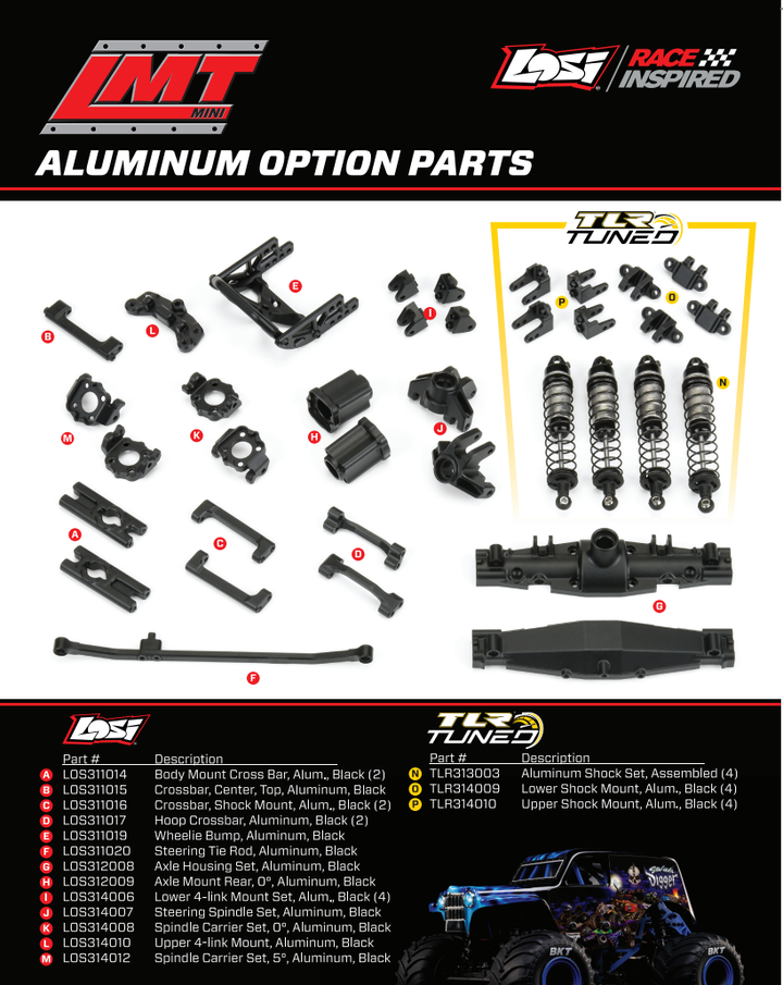 1/18 Mini LMT 4WD Grave Digger & Son Uva Digger Monster Truck Brushed RTR Losi LOS01026