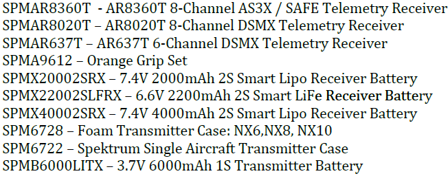 NX8+ 8 Channel DSMX Transmitter Only Spektrum SPMR8210