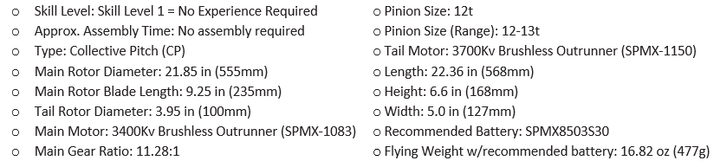 Bell 206 Jet Ranger 235 CP RTF Basic BLH0600 / BNF Basic Blade BLH0650