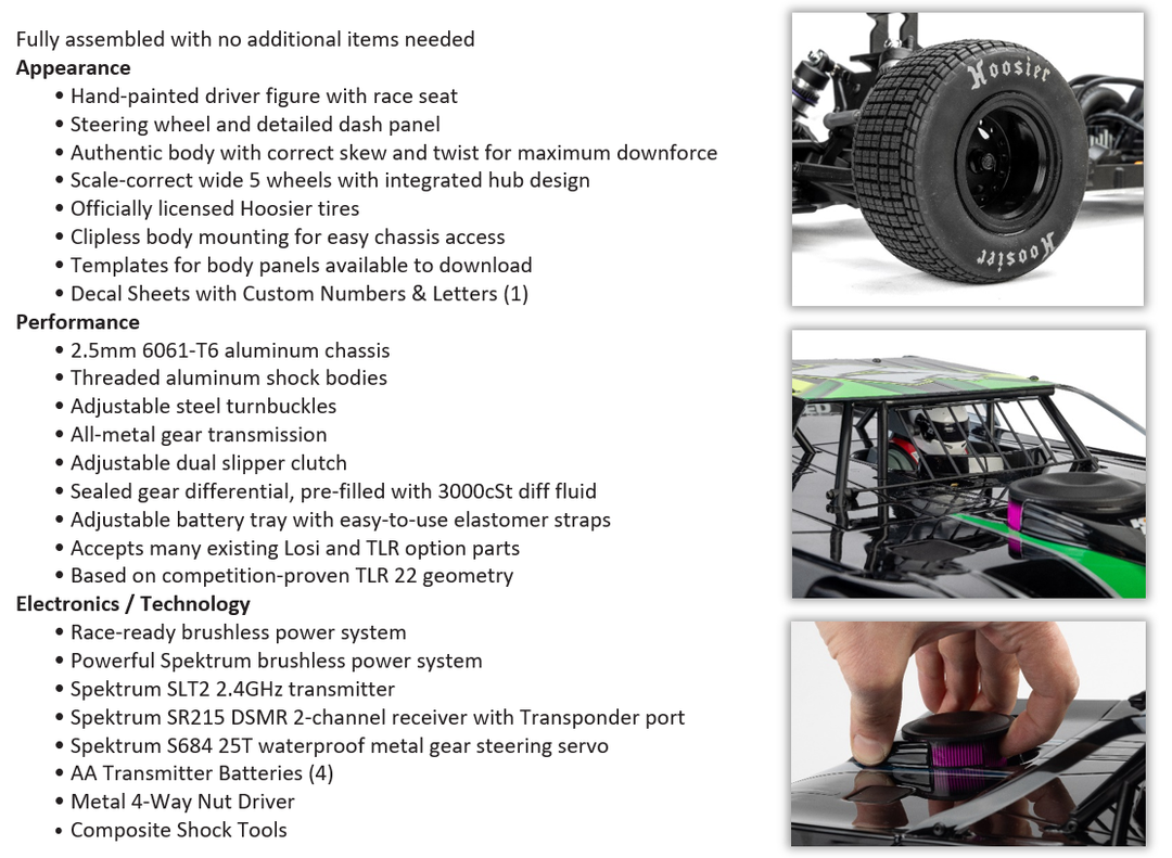 1/10 22S 2WD Dirt Oval Late Model RTR Losi LOS-2167T1, LOS-2167T2, LOS-2168T1