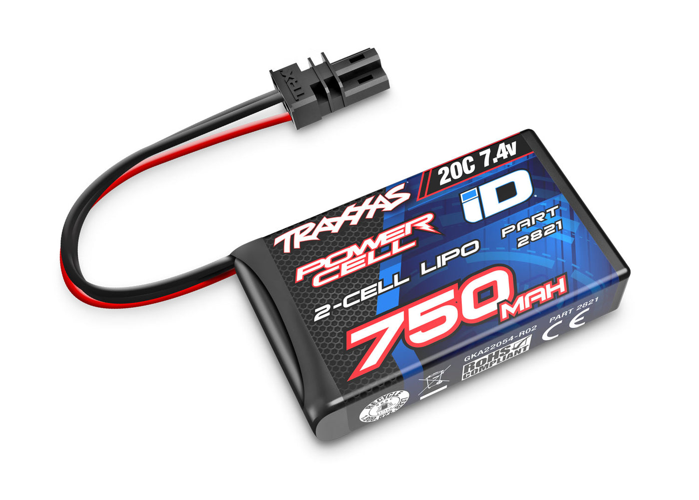 750mAh 7.4V 2-Cell 20C LiPo Battery Traxxas TRA2821