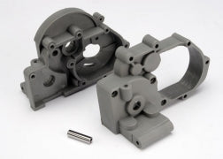 TRA 3691A TRAXXAS 3691A Gearbox halves (l&r) (grey) w/ idler gear shaft