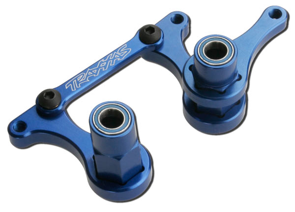 TRA 3743A TRAXXAS 3743A Steering bellcranks, drag link (blue-anodized 6061-T6 aluminum)/ 5x8mm ball bearings (4)/ hardware (assembled)