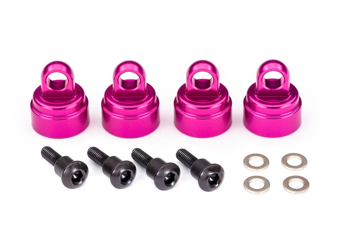 TRA 3767P Alum. Shock Caps, pink (4): Fit