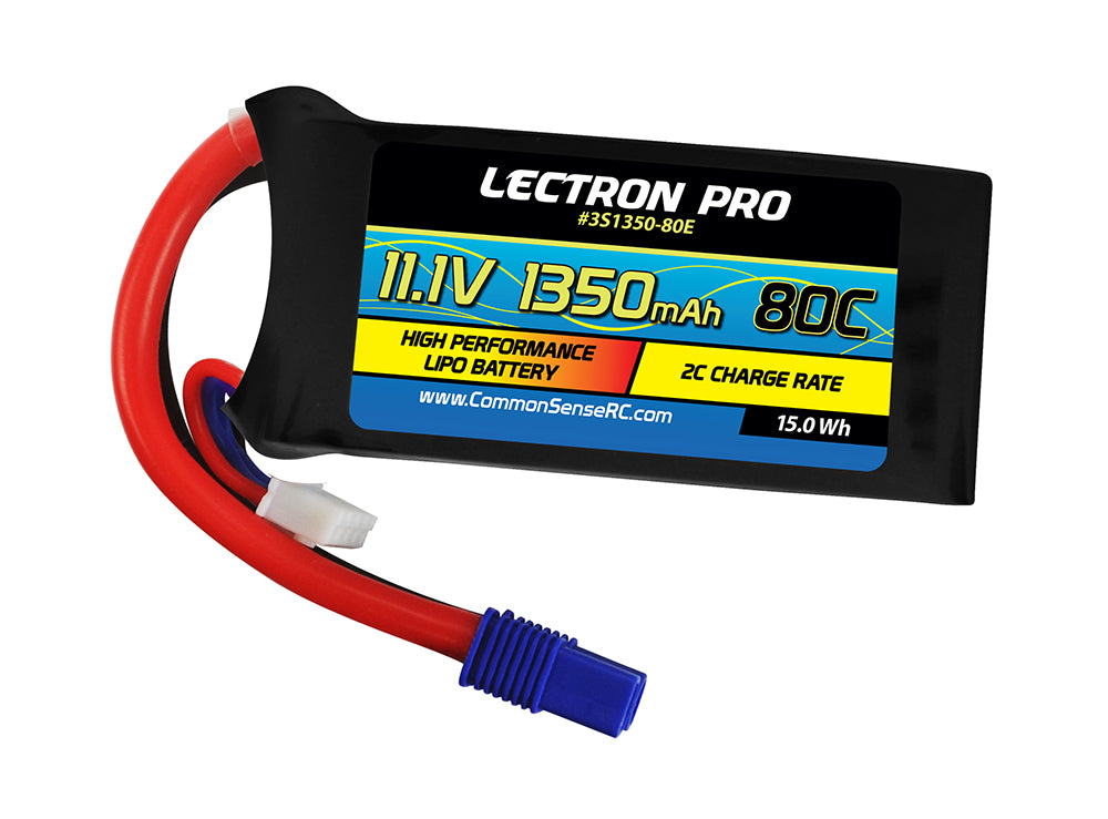 COM 3S1350-80E Lectron Pro 11.1V 1350mAh 80C