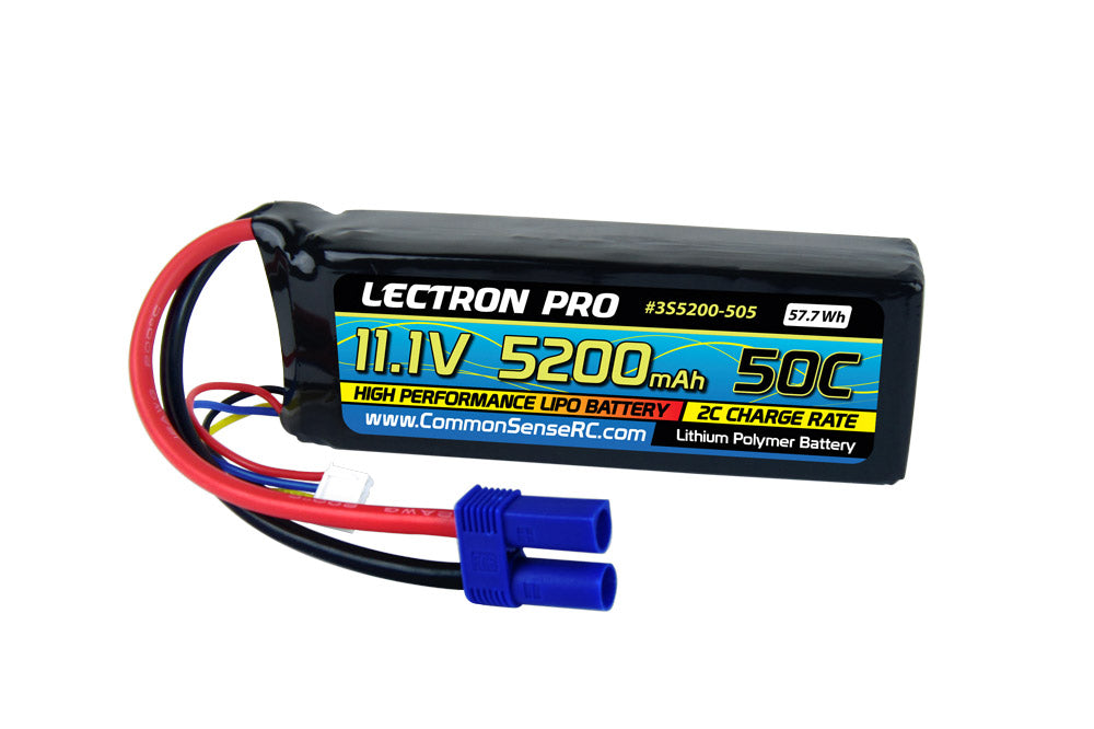 COM 3S5200-505 Lectron Pro 11.1v 5200mAh 50C EC5