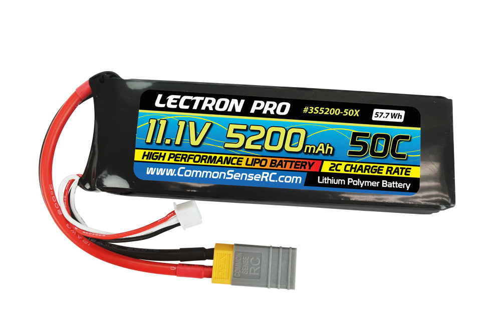 COM 3S5200-50X Lectron Pro 11.1v 5200mAh 50C