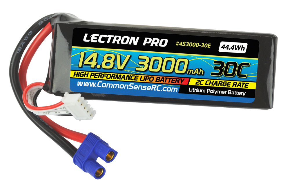 COM 4s3000-30e Lectron Pro™ 14.8V 3000mAh 30C EC3