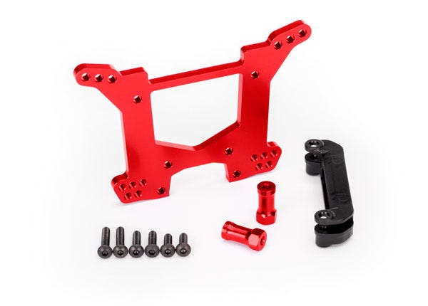 TRA 6738R SHOCK TOWER REAR ALUM RED