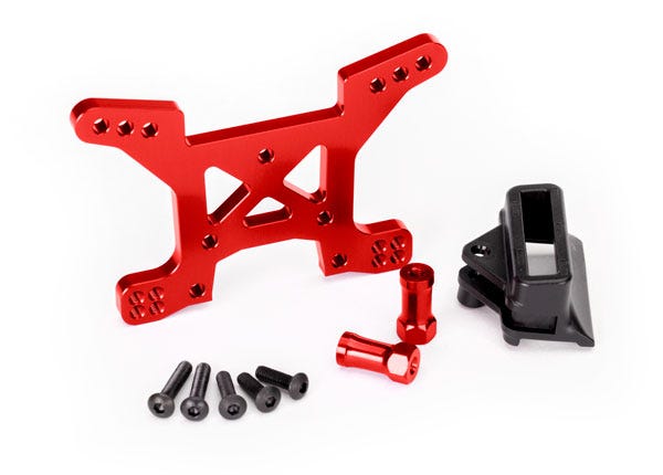 TRA 6739R SHOCK TOWER FRONT ALUM RED