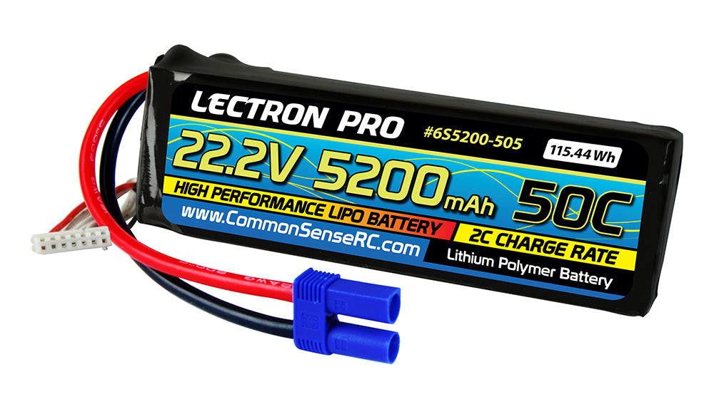COM 6S5200-505 Lectron Pro 22.2V 5200mAh 50C EC5