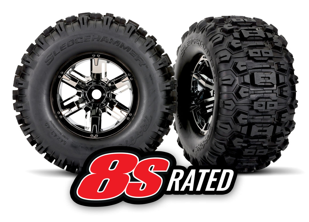 Sledgehammer® tires & wheels, assembled, glued X-Maxx® Traxxas TRA7774