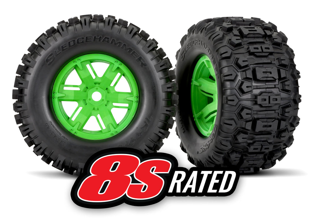 Sledgehammer® tires & wheels, assembled, glued X-Maxx® Traxxas TRA7774