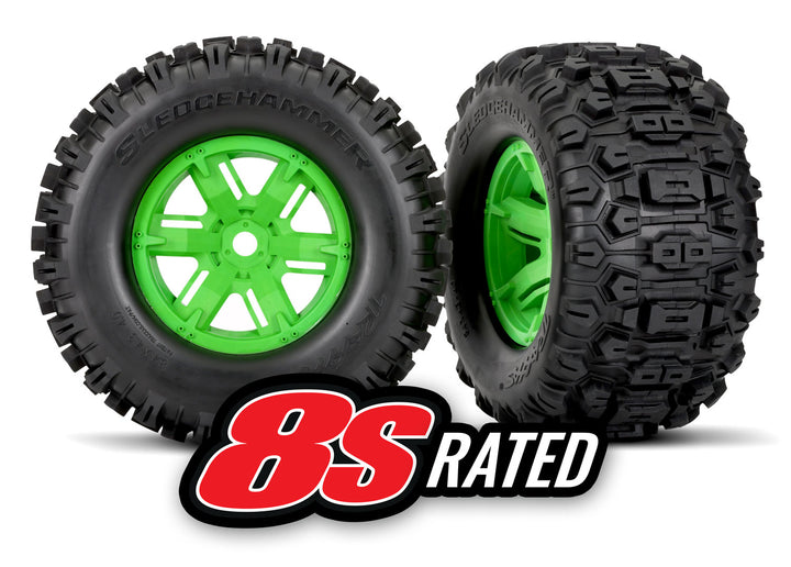 Sledgehammer® tires & wheels, assembled, glued X-Maxx® Traxxas TRA7774
