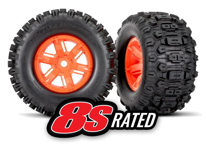 Sledgehammer® tires & wheels, assembled, glued X-Maxx® Traxxas TRA7774