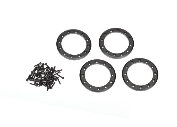 TRA 8169T Beadlock rings, black (1.9') (