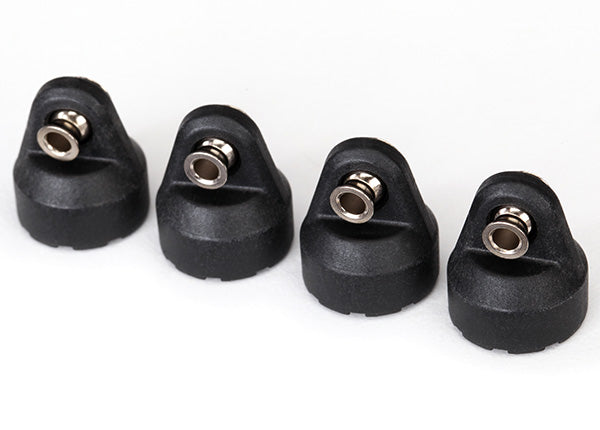 TRA 8361 Shock caps (black) (4) (assembl