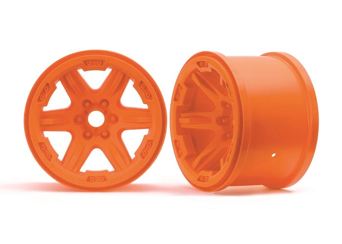 TRA 8671A WHEELS, 3.8" (ORANGE) (2) (17MM