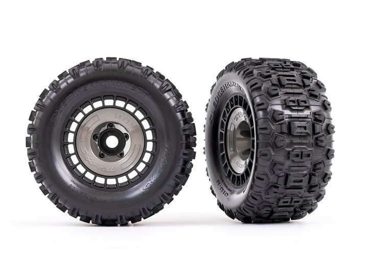 Tires and wheels, assembled, glued (2) TRA 9572 Traxxas
