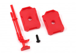 Land Rover® Defender® Fuel canisters / jack (red) (fits #9712 body) Traxxas TRA9721