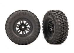 Tires & wheels, assembled (black 1.0" wheels, Canyon Trail 2.2x1.0" tires) (2) Traxxas TRA9773