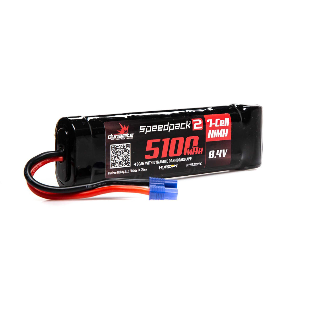 8.4V 5100mAh 7-Cell Speedpack2 Flat NiMH Battery: EC3 Dynamite DYNB2092EC