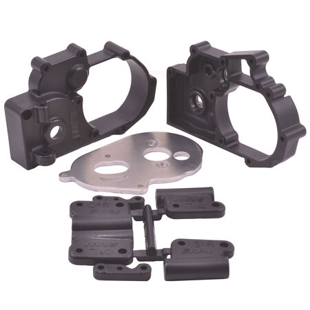 RPM 73612 Gearbox Housing & R Mounts,Black:TRA 2WD Vehicles
