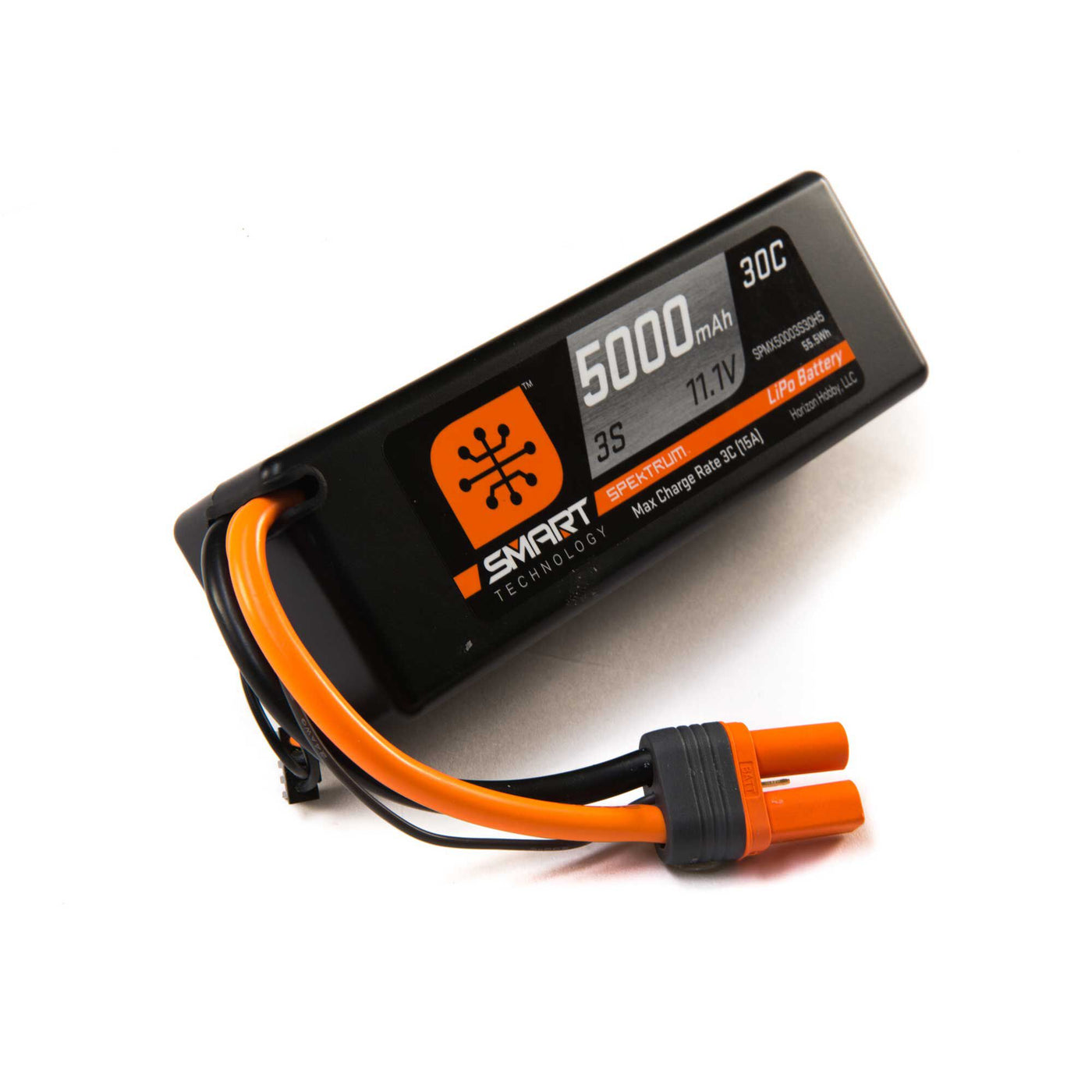 11.1V 5000mAh 3S 30C Smart Hardcase LiPo Battery: IC5 Spektrum SPM X50003S30H5