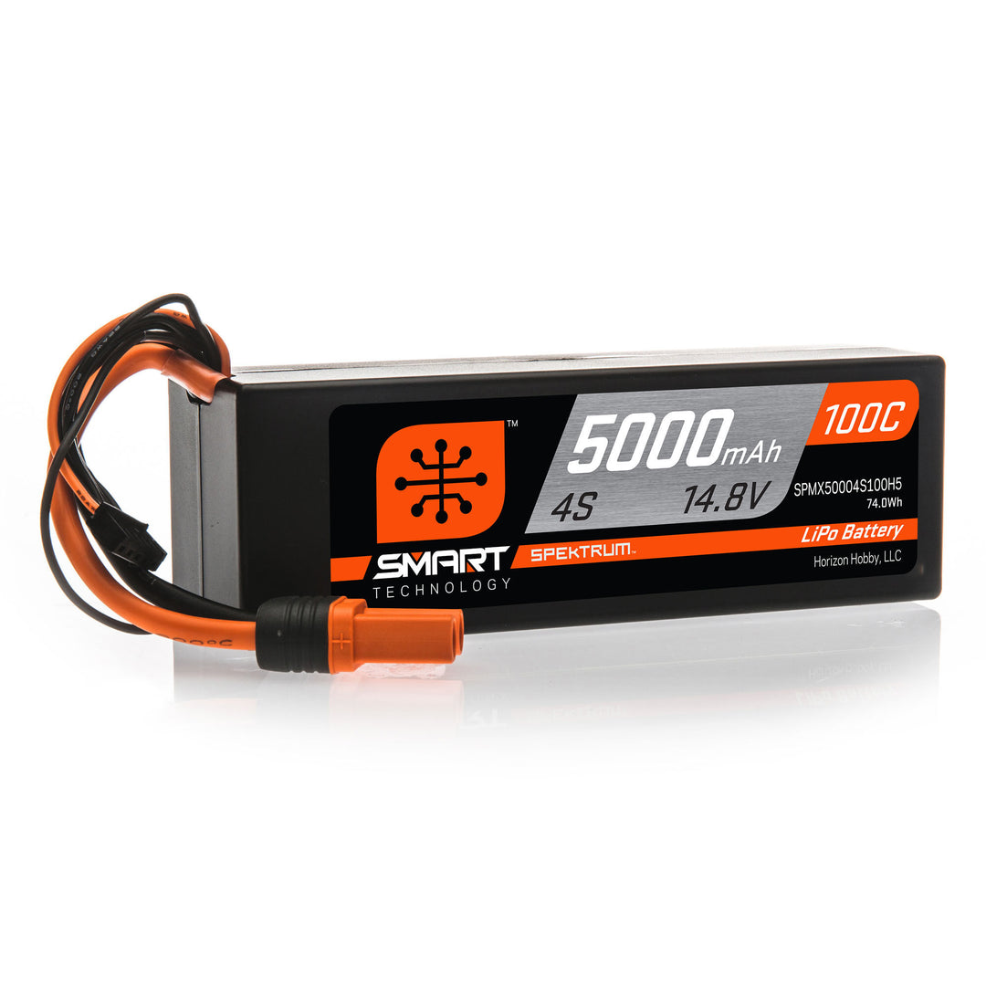 14.8V 5000mAh 4S 100C Smart Hardcase LiPo Battery Spektrum SPM X50004S100H5