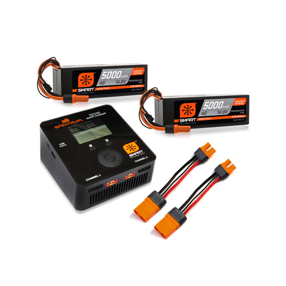 Smart Powerstage 8S Bundle (2) 4S Batteries & Charger Spektrum XPS8HC