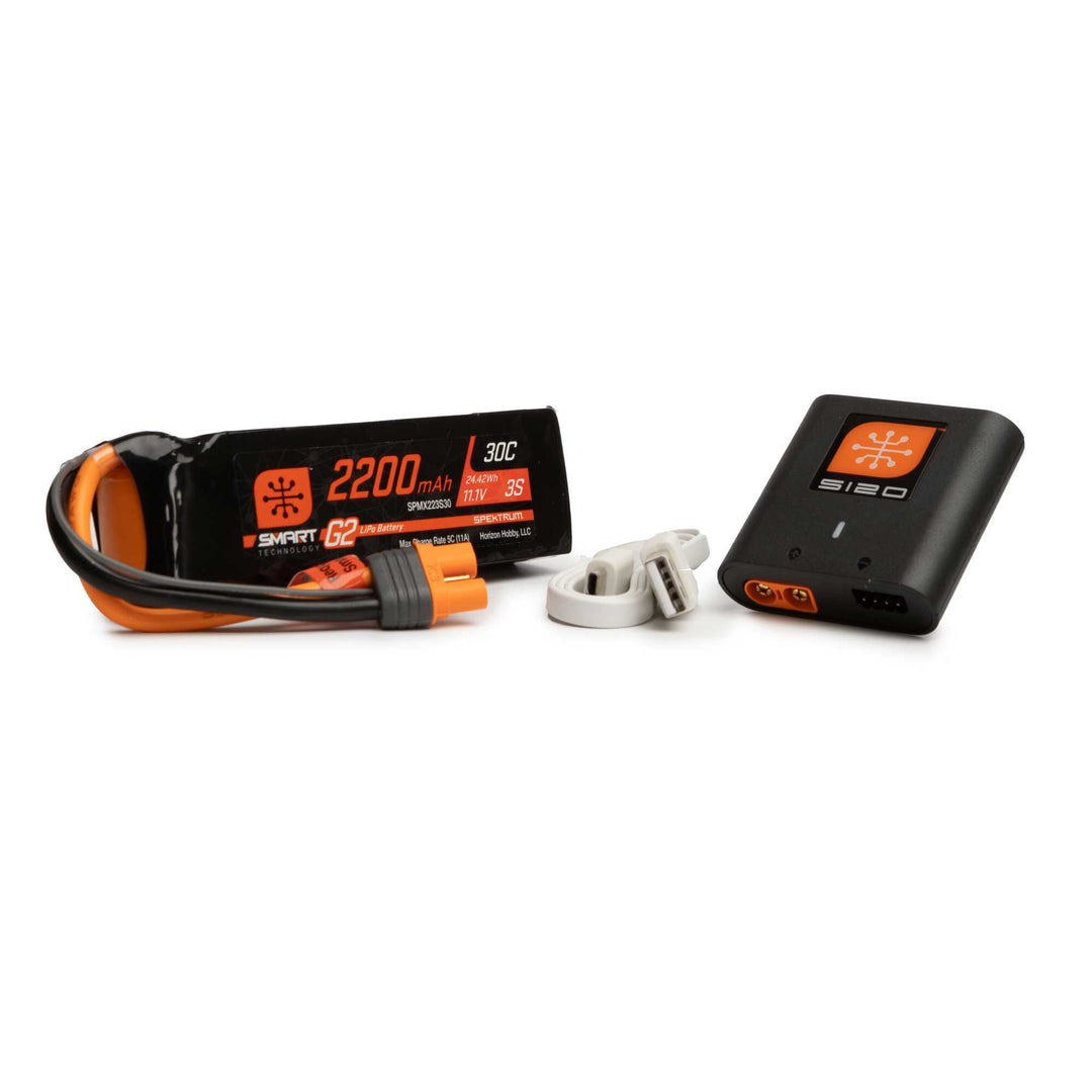 SPMXPSA200 Smart G2 Powerstage Air Bundle: 3S 2200mAh LiPo Battery / S120 Charger Spektrum
