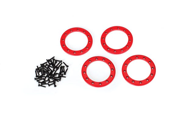 TRA 8169R Beadlock rings, red (1.9') (al