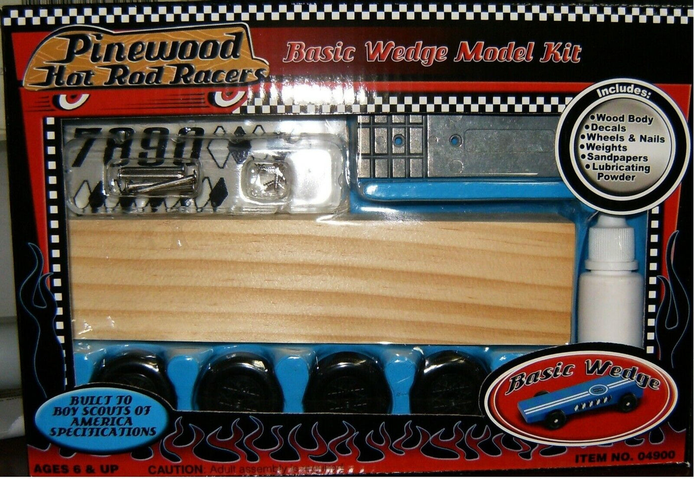 Pinewood Basic wedge Hot Rod pin04900-bw