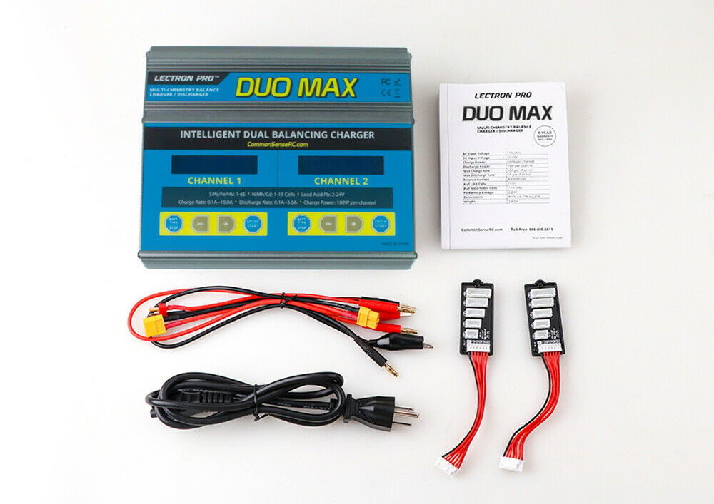 ACDC-D200 DUO MAX - 200W 10A Two-Port Multi-Chemistry Balancing Charger Lectron Pro